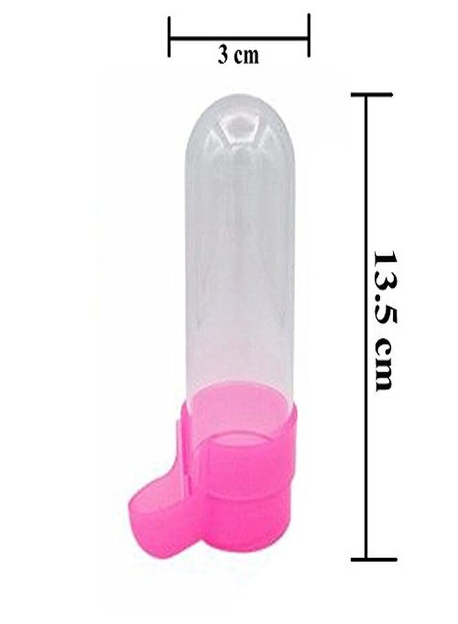 سايج سكوير موزع طعام وبذور وماء على شكل أنبوب مع صينية قابلة للإزالة - لا انسكاب ولا فوضى (وردي) (عبوة من قطعتين) - Image 3